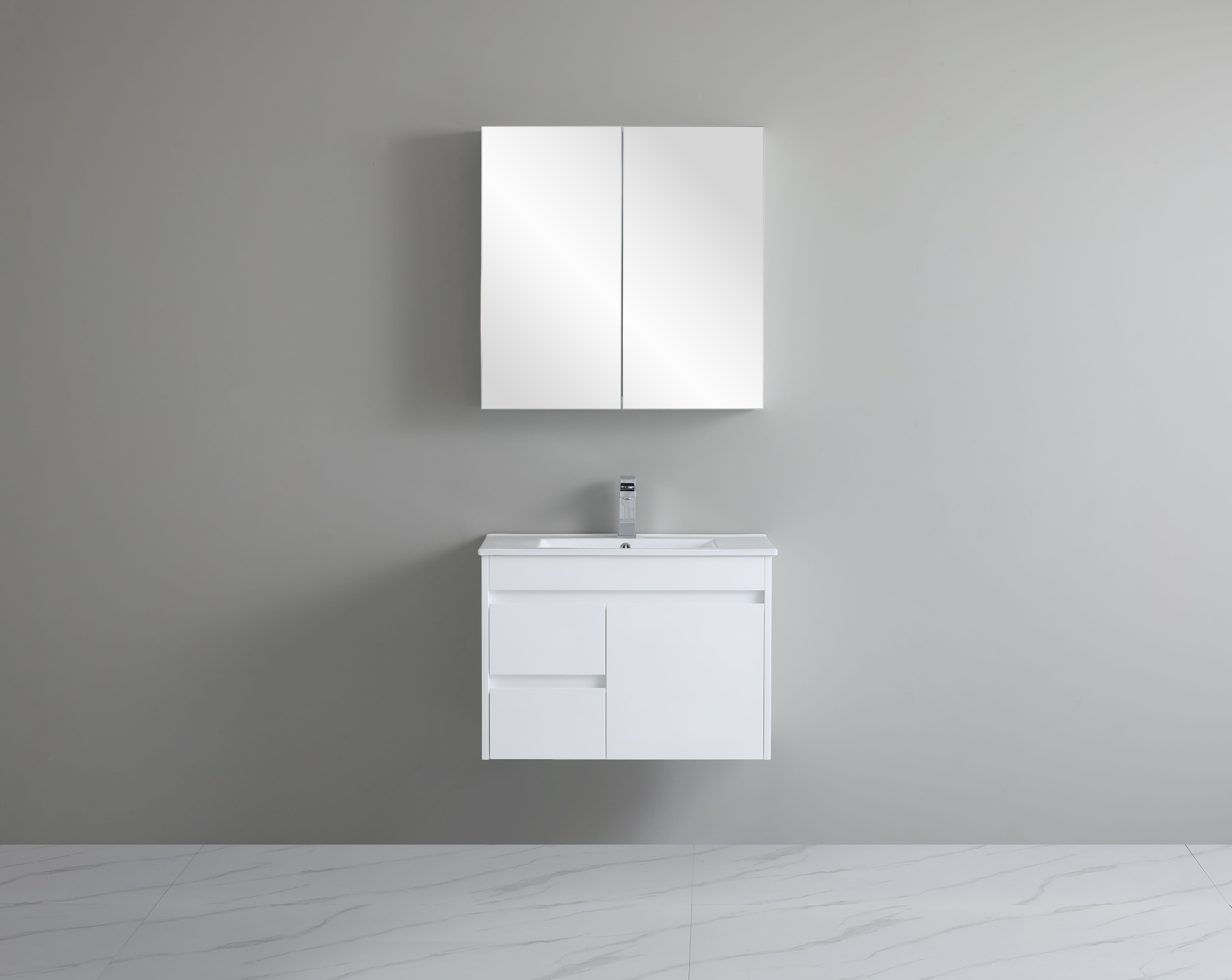 Wall Hung White Polyurethane PVC Standard Vanity 600-1800mm