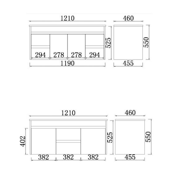 PVC Wall-Mounted Vanity Cabinet 600-1790mm