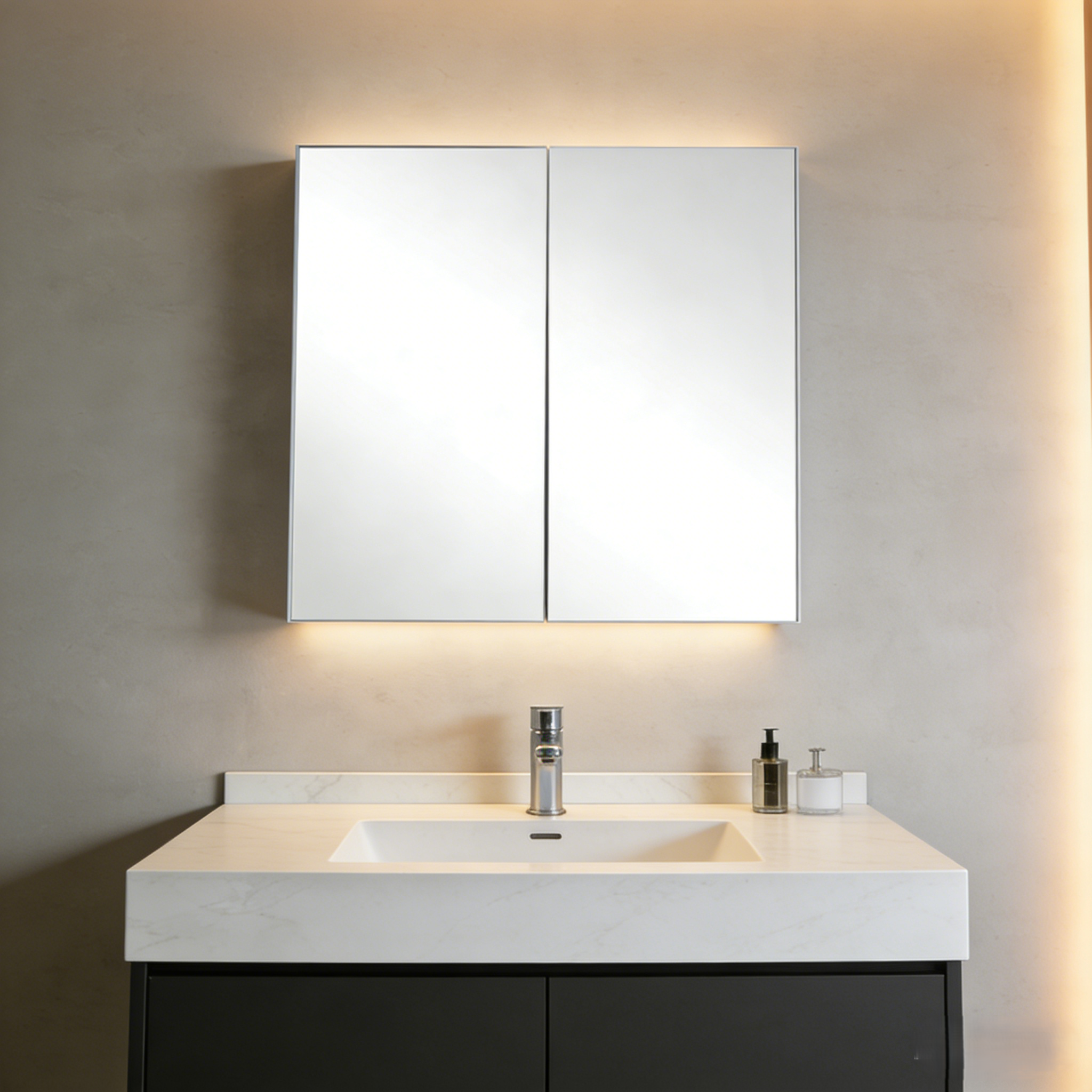 PVC Shaving Cabinet – Modern Bathroom Storage 600–1500mm