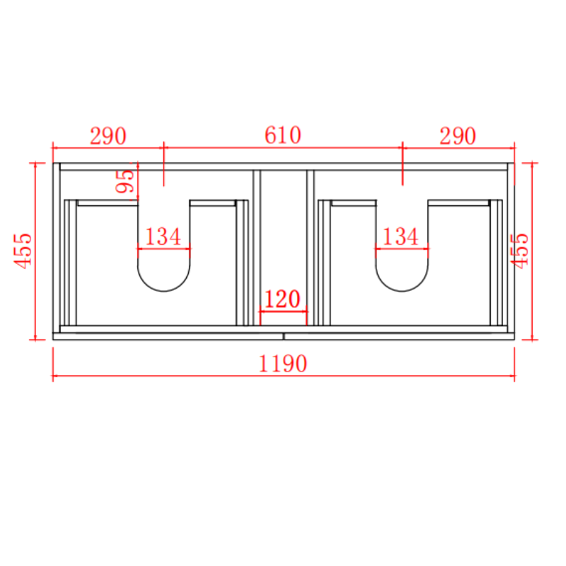 PVC Wall-Mounted Vanity Cabinet 1200/1500mm(4 Drawers)