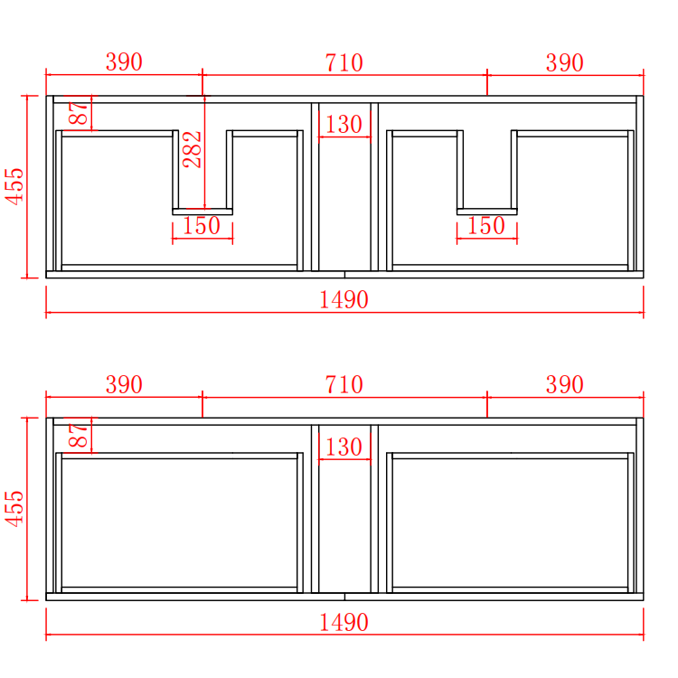 PVC Wall-Mounted Vanity Cabinet 1200/1500mm(4 Drawers)