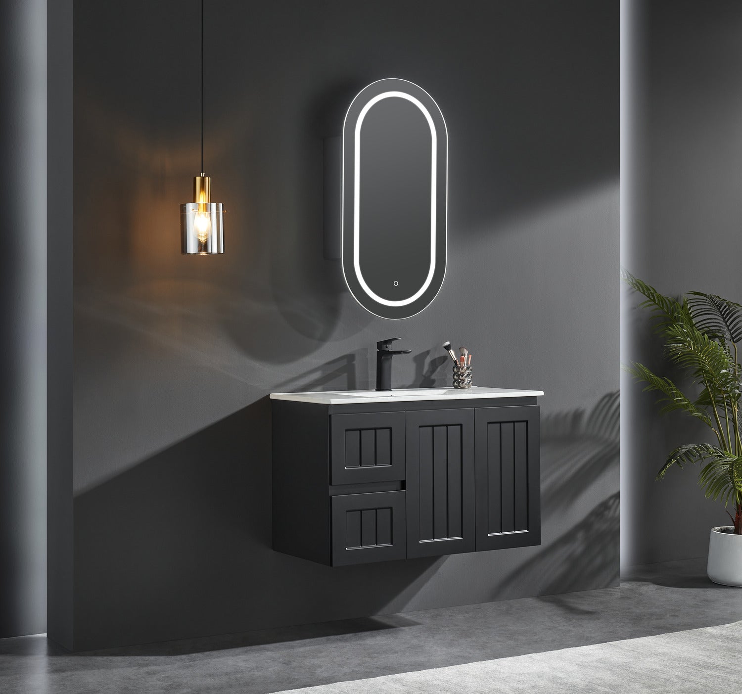 LED PVC Mirror Shaving Cabinet – Modern Bathroom Storage 450x900x155mm