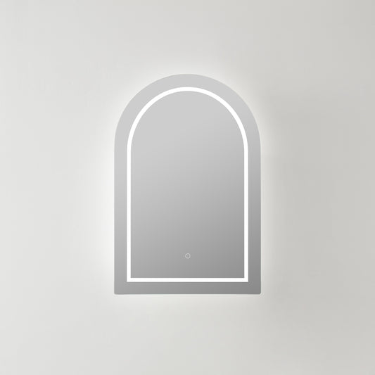 Olivia  Arch LED Shaving Cabinet Pencil Edge Frontlit 600x900x155mm OARSV6090MB/MW-LED
