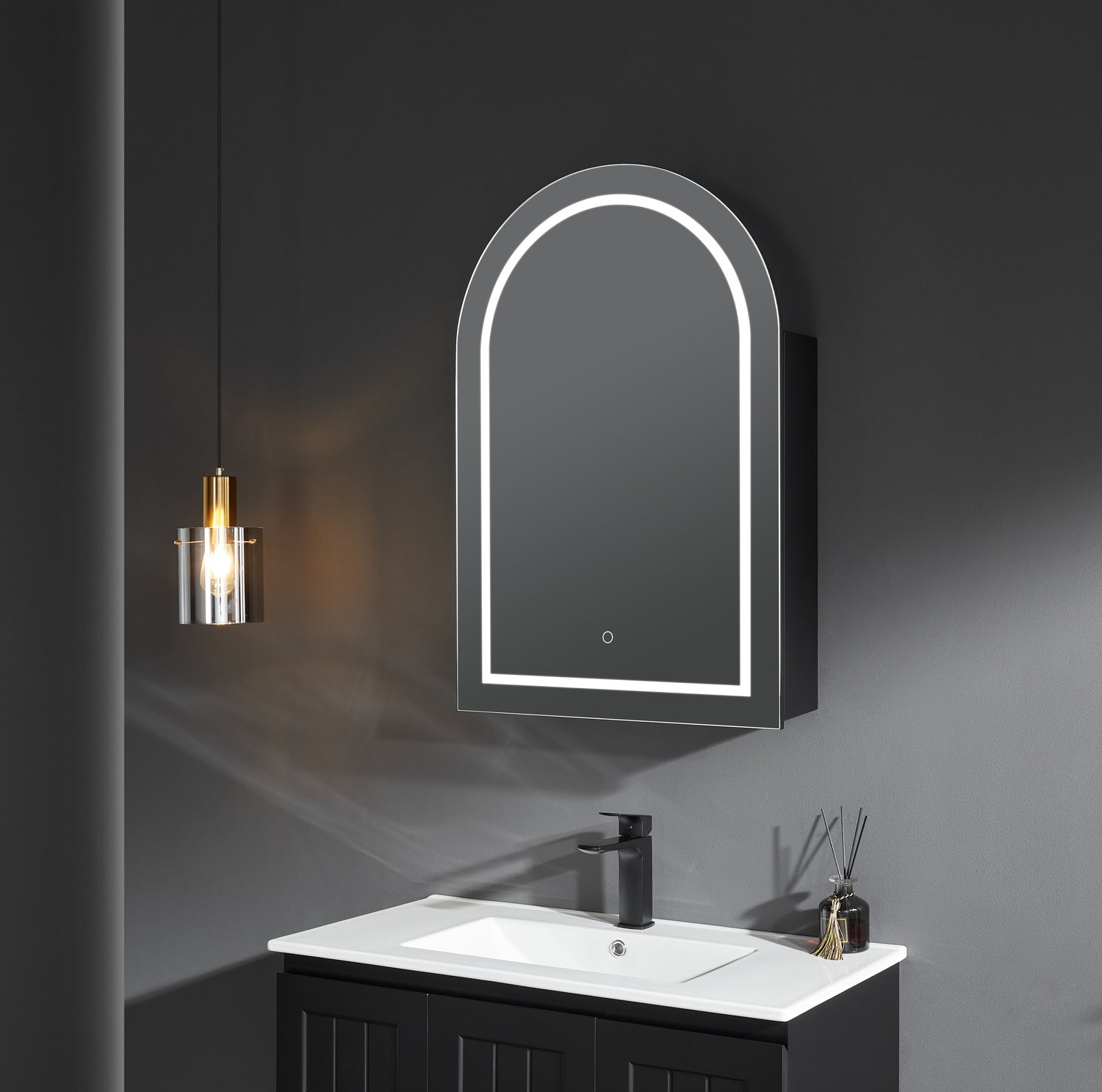 LED PVC Mirror Shaving Cabinet – Modern Bathroom Storage 600x900x155mm