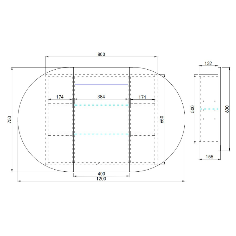 Tall Boy Shaving Cabinet – Modern Bathroom Storage 450/900/1200/1500mm