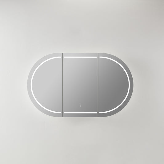 Olivia LED PVC Mirror Shaving Cabinet 1200/1500mm OPLSV1275-1580MW-LED/OPLSV1275-1580MB-LED