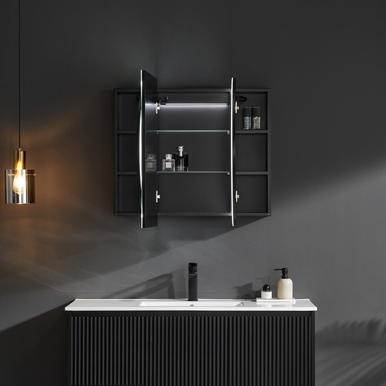 LED PVC Mirror Shaving Cabinet – Modern Bathroom Storage 1200/1500mm