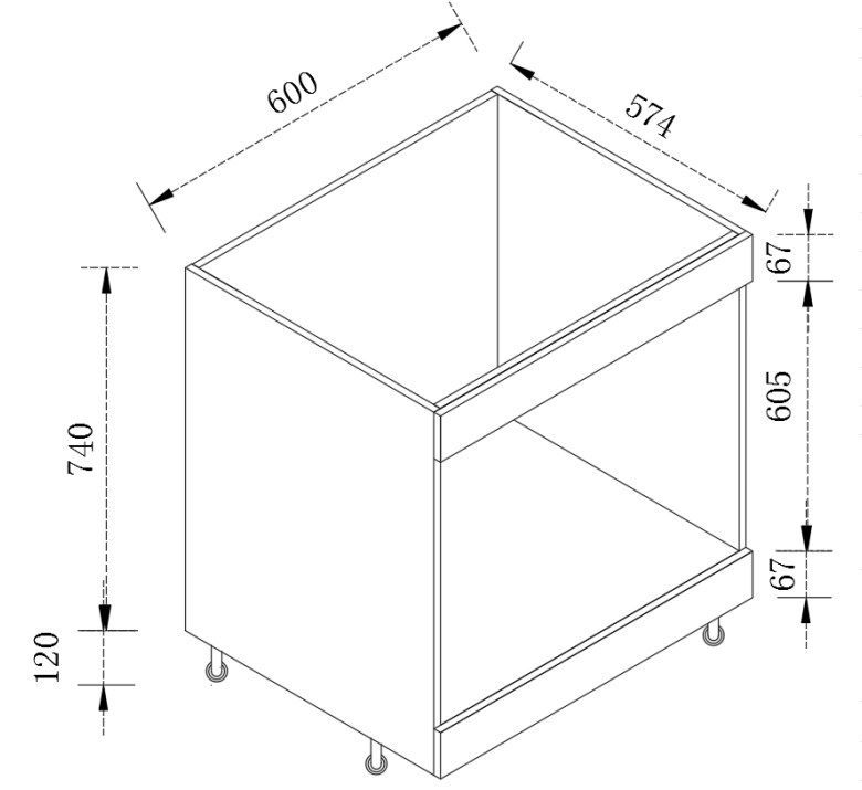 Oven Cabinet - Cabinet Only, No Door Panel