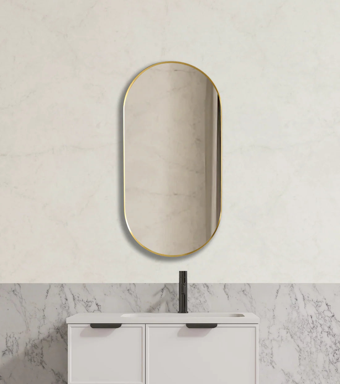 Oval Aluminum Framed Bathroom Mirror – Wall Mounted 450*900/600*1000mm