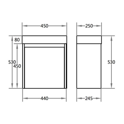 PVC Slimline Floating Vanity 450*250*530mm