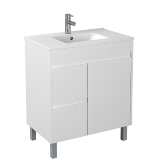 750*370*880mm White ployurethane PVC Narrow Vanity Polar P73LLG
