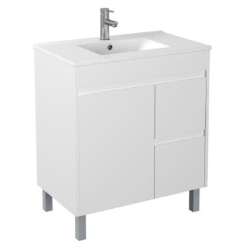 750*370*880mm White ployurethane PVC Narrow Vanity Polar P73RLG