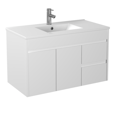 900*365*550mm Wall Hung White Polyurethane PVC Narrow Vanity Polar Polar P93RWH