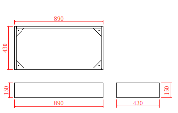 900*460*880mm White Polyurethane PVC Standard Vanity Polar P94RLG