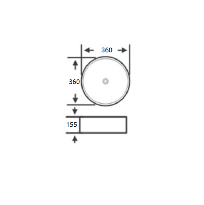 Above Counter Basin 360*360*155mm