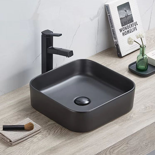 370*370*110mm Matte Black Basin Qubix PA3711