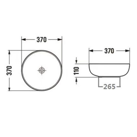 Above Counter Basin 370*370*110mm