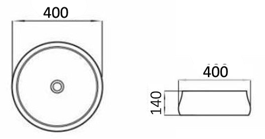 400*400*140mm Matte White Basin Carrara PA4014CRA