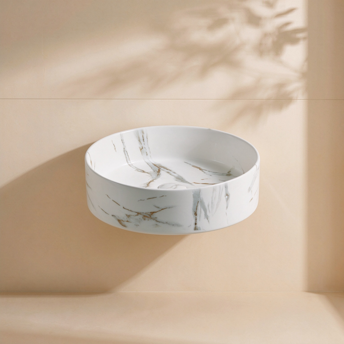 Matte White Carrara Above-Counter Basin 400*400*115mm LH-BS29-400CRA