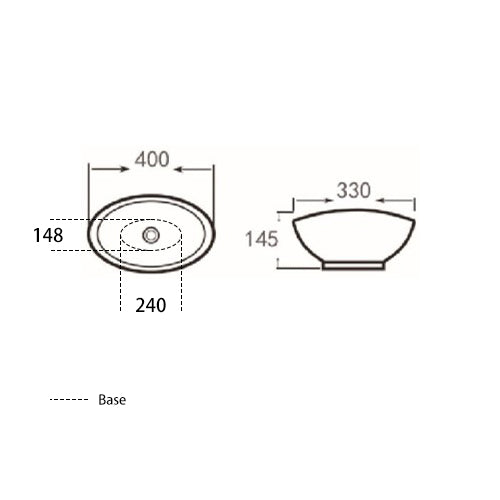 Above Counter Basin 410*330*145mm