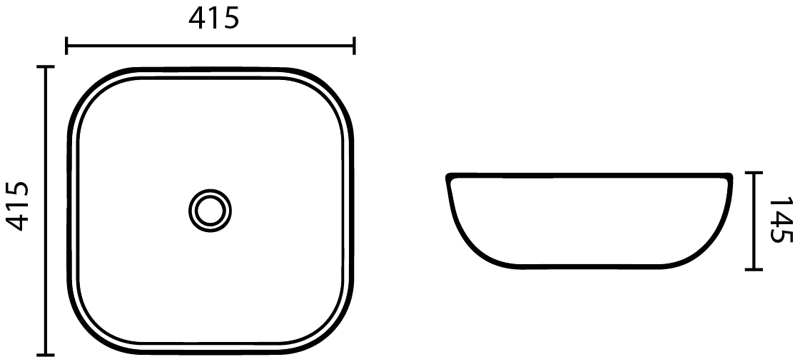 370*370*110mm Gloss White Basin Qubix PA4242