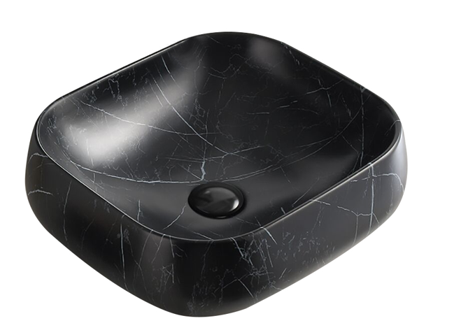 450*400*145mm Matte Black Marble Basin Carrara PA4540MBM