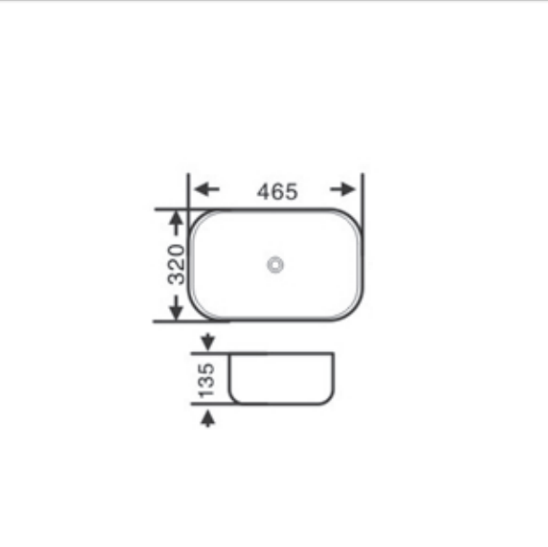 Above Counter Basin 465*320*135mm LH-BS34-460GW/MW/MB