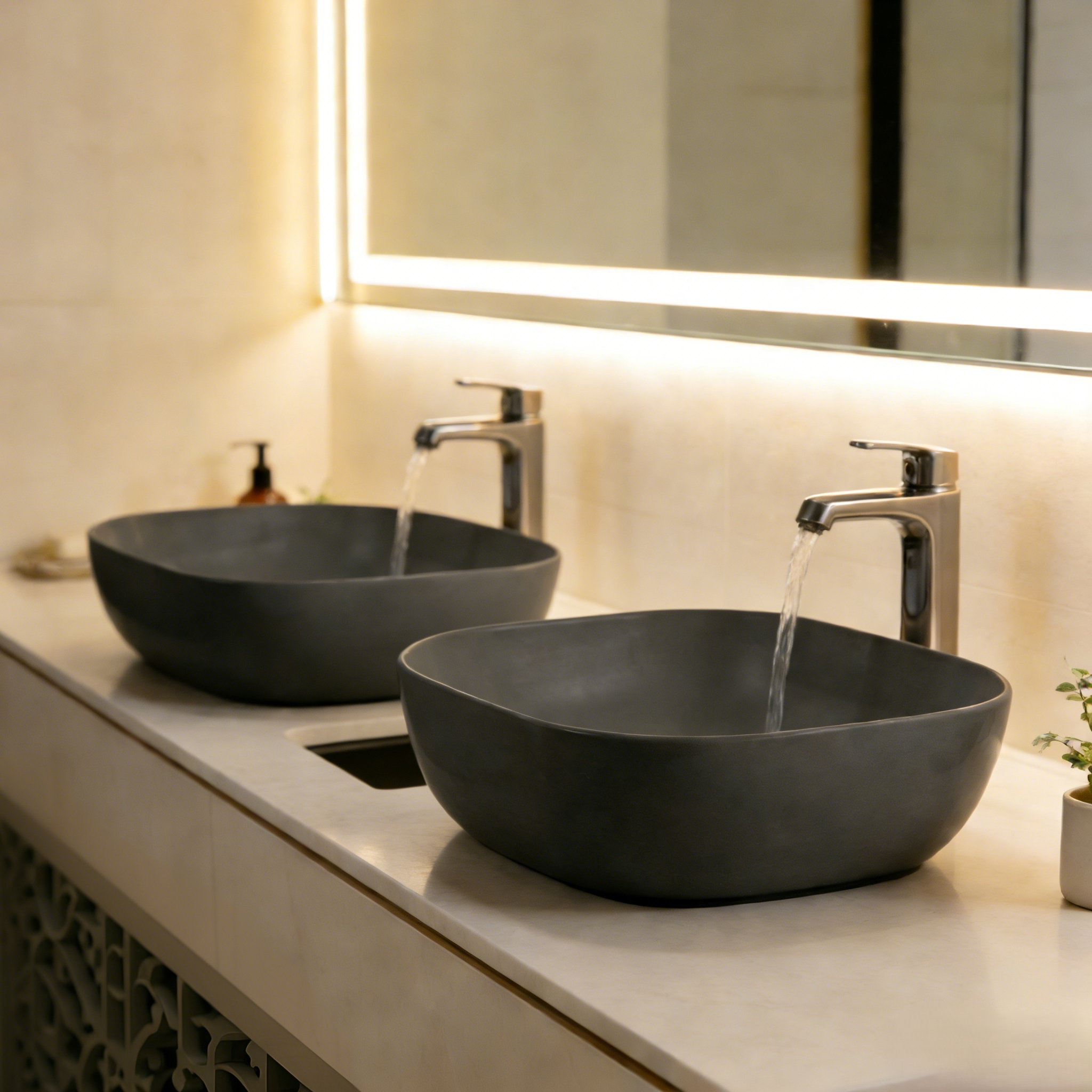 Matte black Above Counter Basin 465*375*120mm