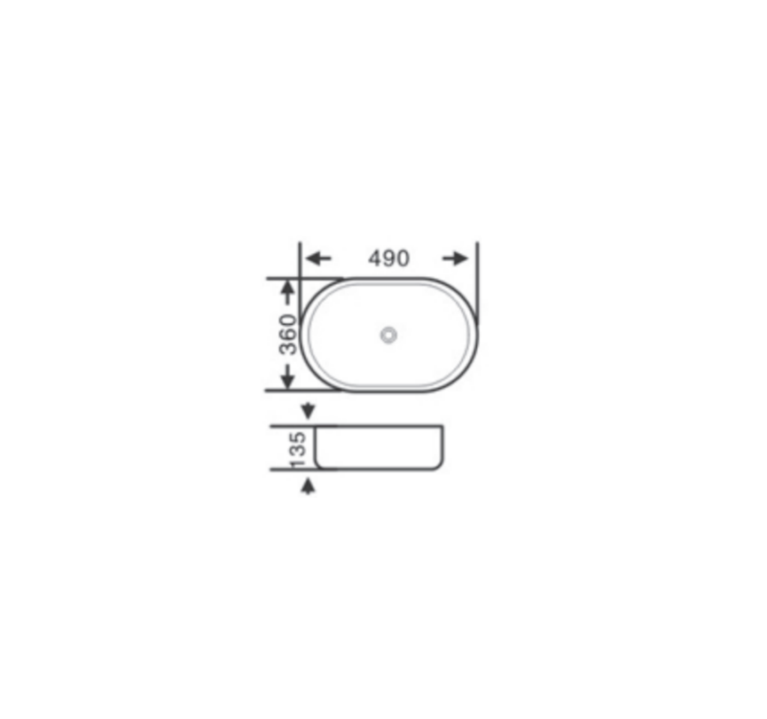 Above Counter Basin 490*360*135mm