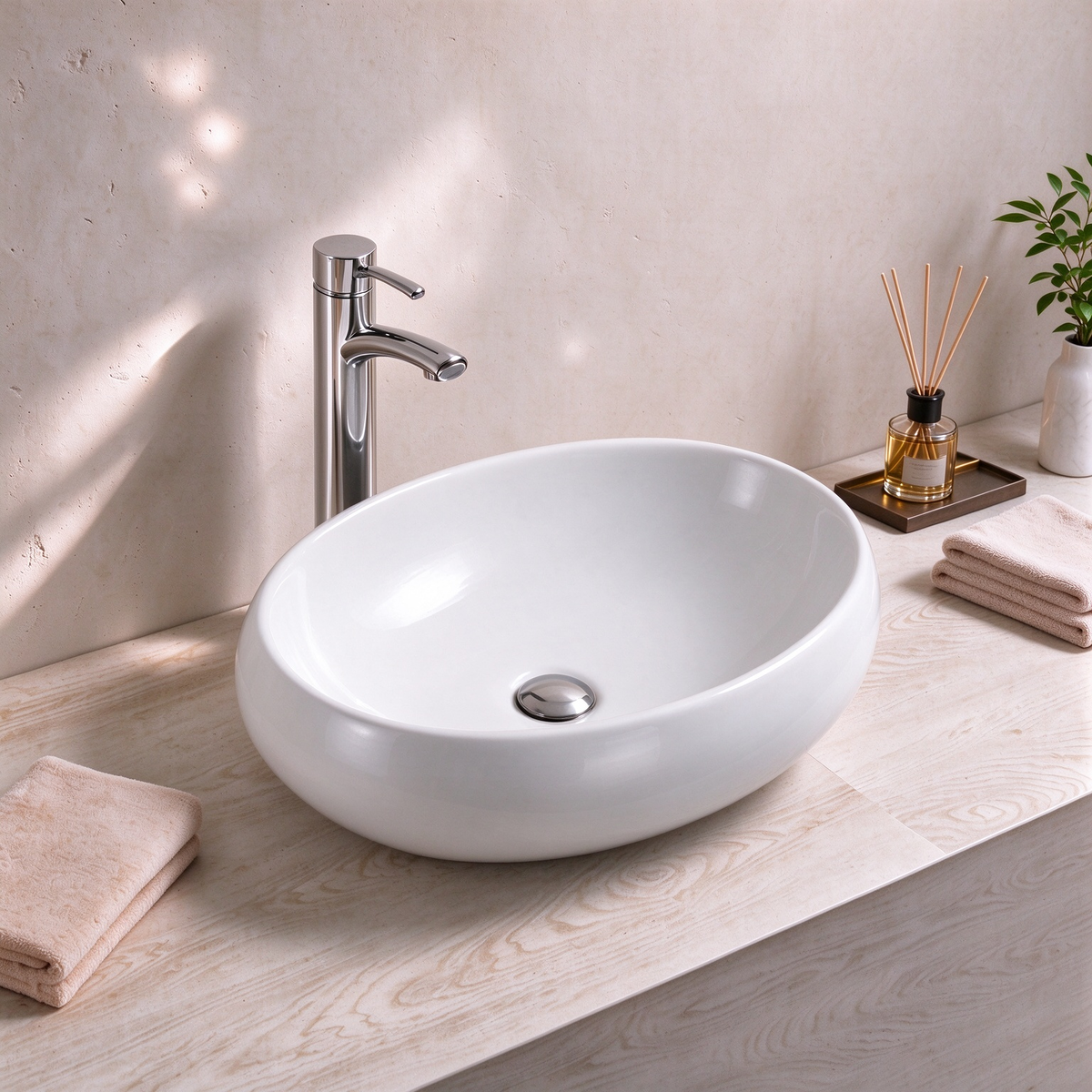 Above Counter Basin 595*420*160 - Matte White