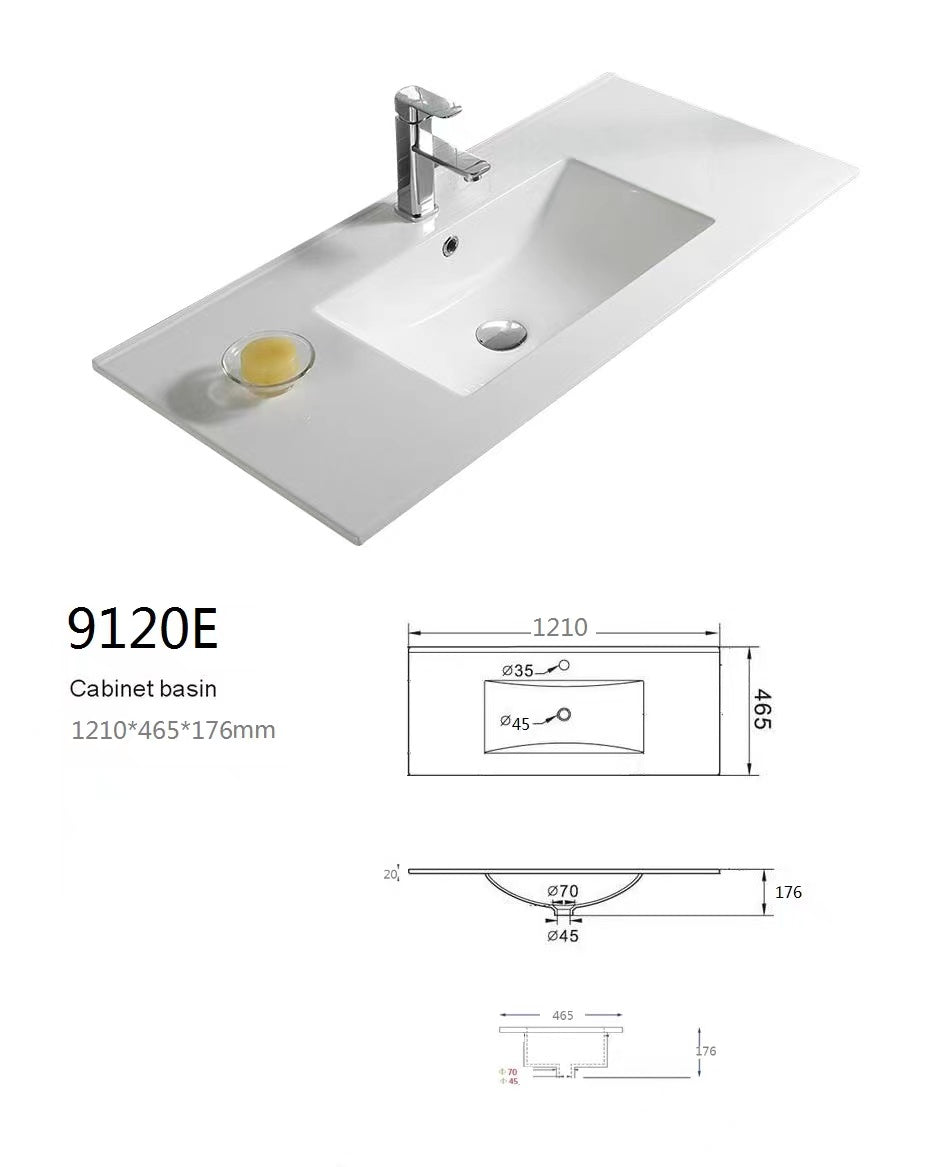 1200*460*500mm PVC Wall hung push open drawer vanity