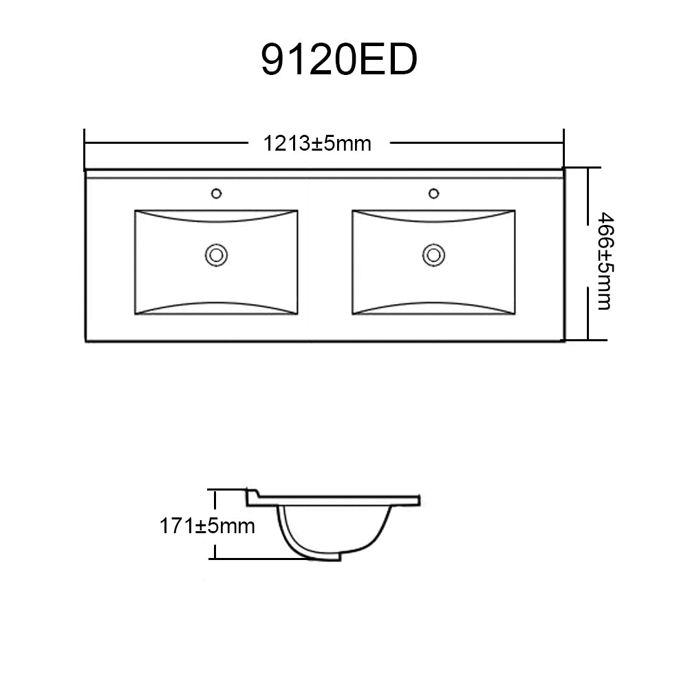 Ceto Kirribilli 1200*460*500mm PVC Wall hung push open drawer vanity