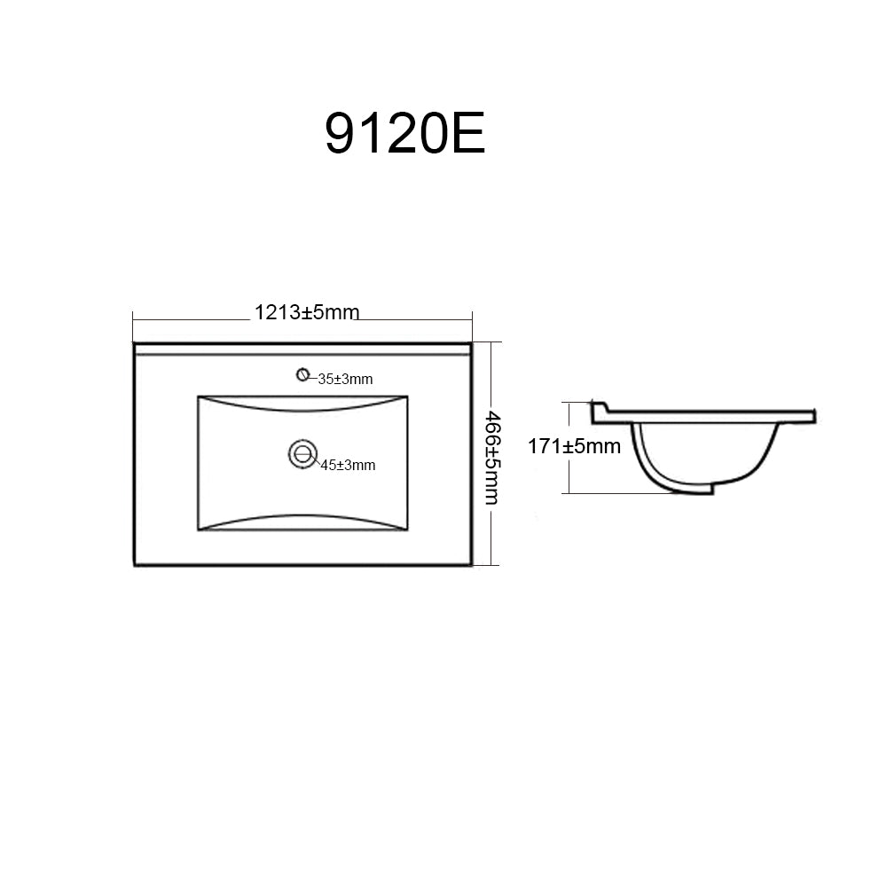 Ceto Kirribilli 1200*460*500mm PVC Wall hung push open drawer vanity