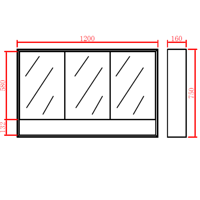 PVC Shaving Cabinet – Modern Bathroom Storage 600–1500mm