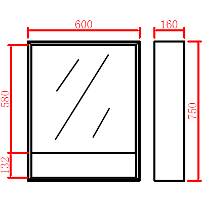 PVC Shaving Cabinet – Modern Bathroom Storage 600–1500mm