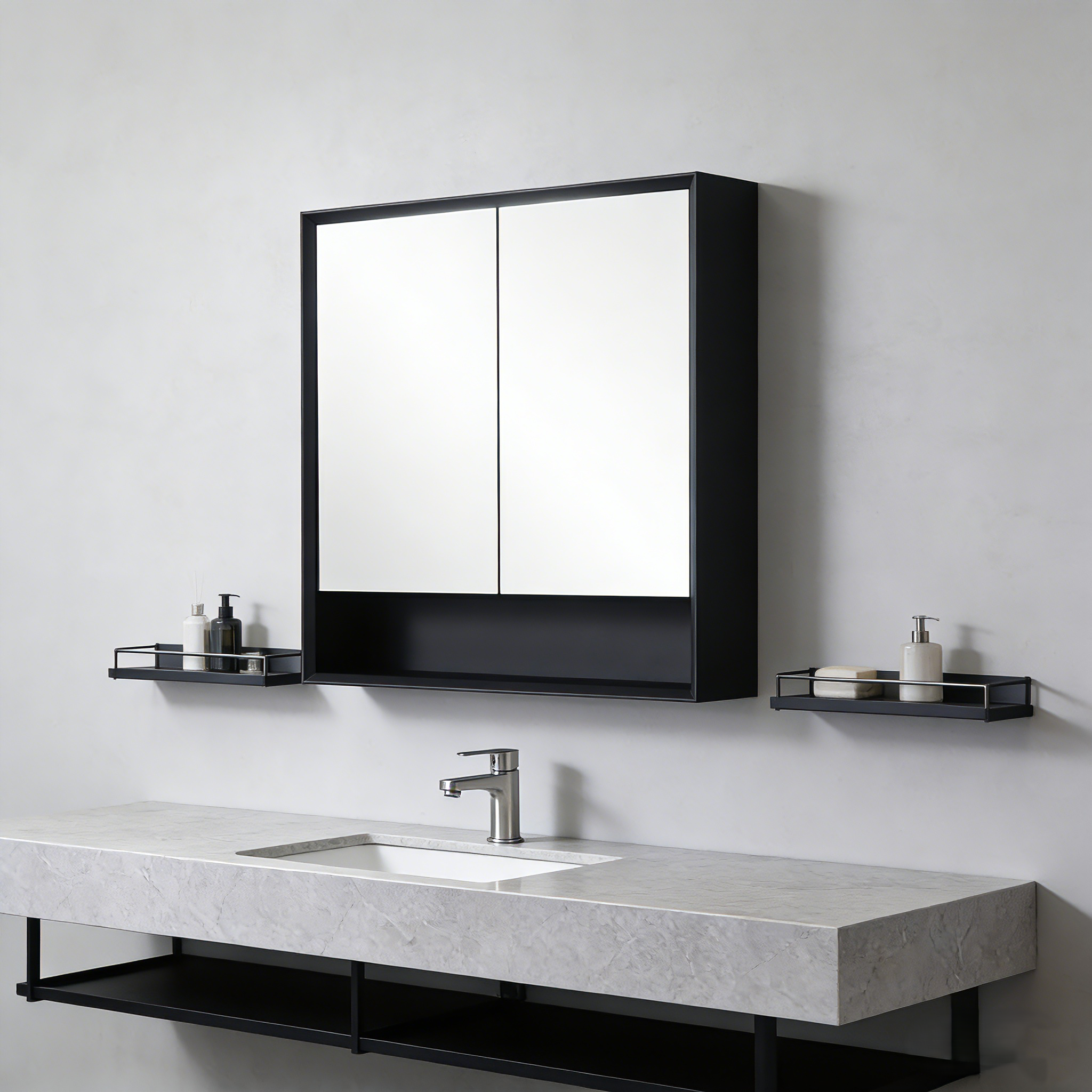 PVC Shaving Cabinet – Modern Bathroom Storage 600–1500mm