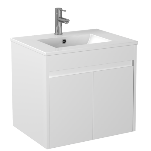 600*370*550mm White Polyurethane PVC Narrow Vanity Polar P63WH