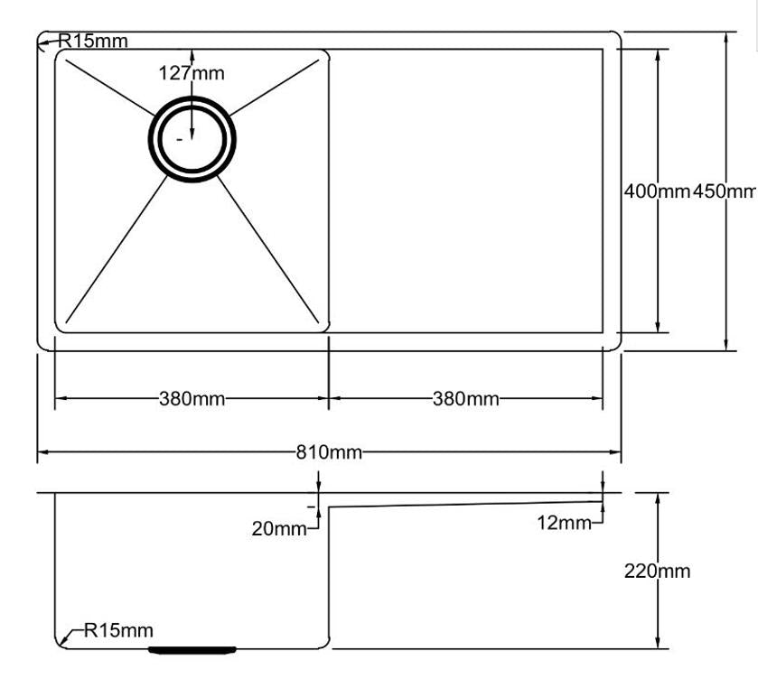 810*450*220mm Stainless Steel 304 PKSS-810DR