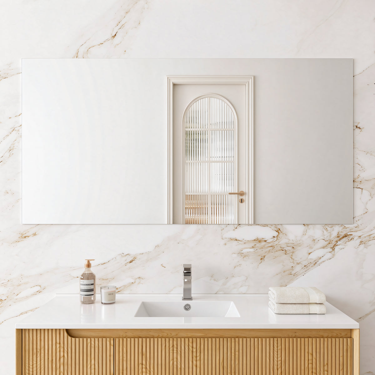 Jasper Rectangular Frameless Pencil Edge Plain Mirror 450-1500mm
