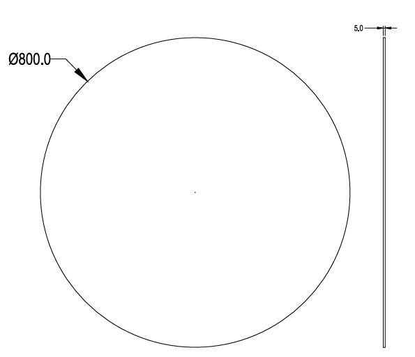 800×800mm Round Pencil Edge Bathroom Mirror – Plain Wall Mounted