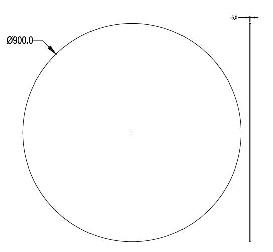 900*900 Plain Mirror Round Pencil Edge