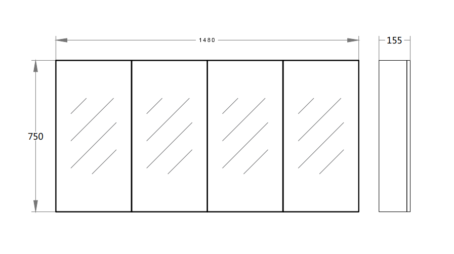 PVC Shaving Cabinet – Modern Bathroom Storage 450–1500mm