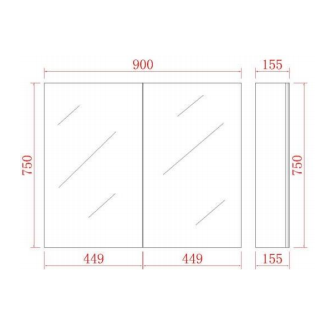 PVC Shaving Cabinet – Modern Bathroom Storage 450–1500mm