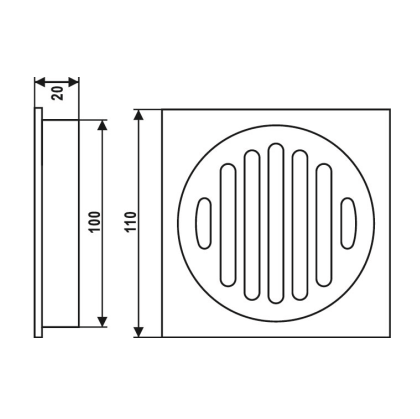 Brass twist open Grate 110*110mm