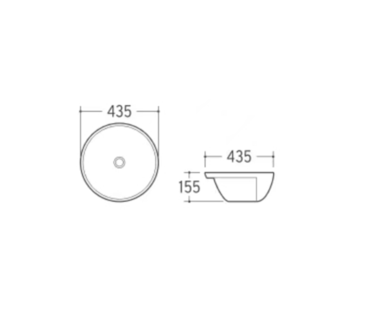 Semi Recess Basin 435*435*155mm(No Tap Hole)