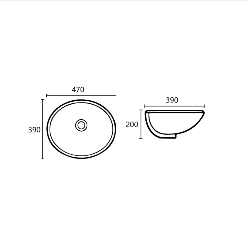 Under Counter Basin 470*390*200mm LH-BS53-470