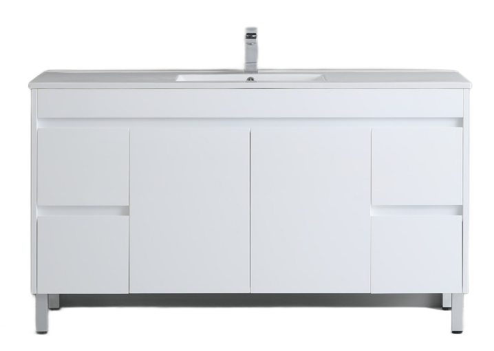 1500*460*880mm White Polyurethane PVC Standard Vanity Polar P154LG