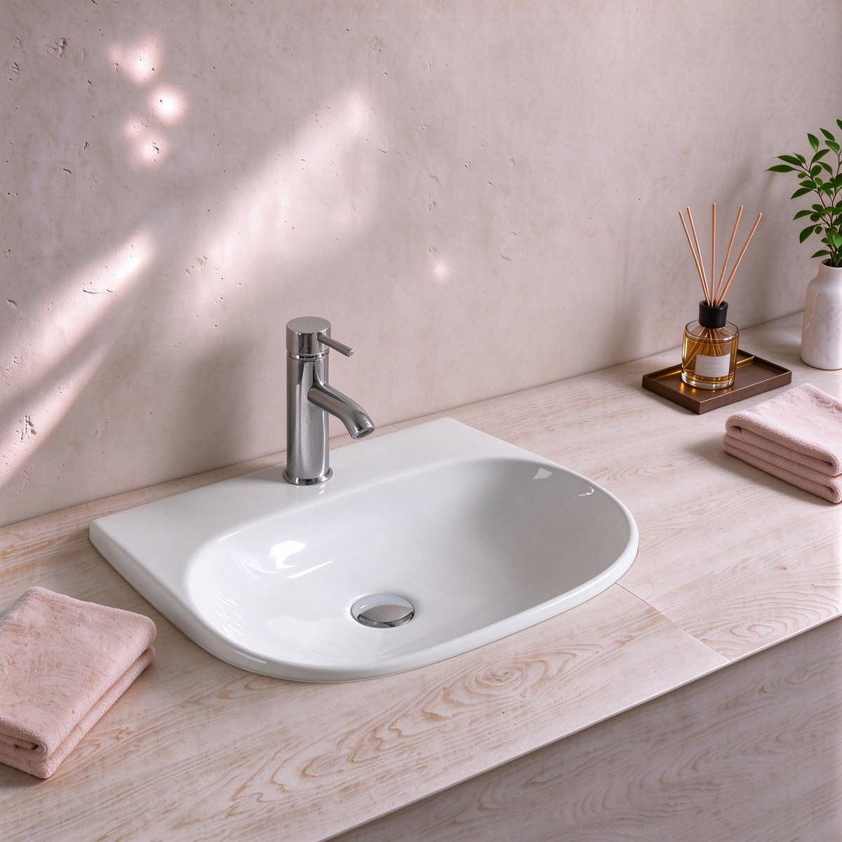 Wall-Hung Ceramic Basin 500*385*120mm