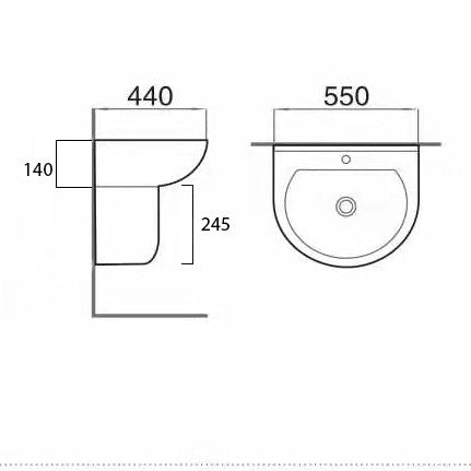 Wall-Mounted Basin 575*455*215mm
