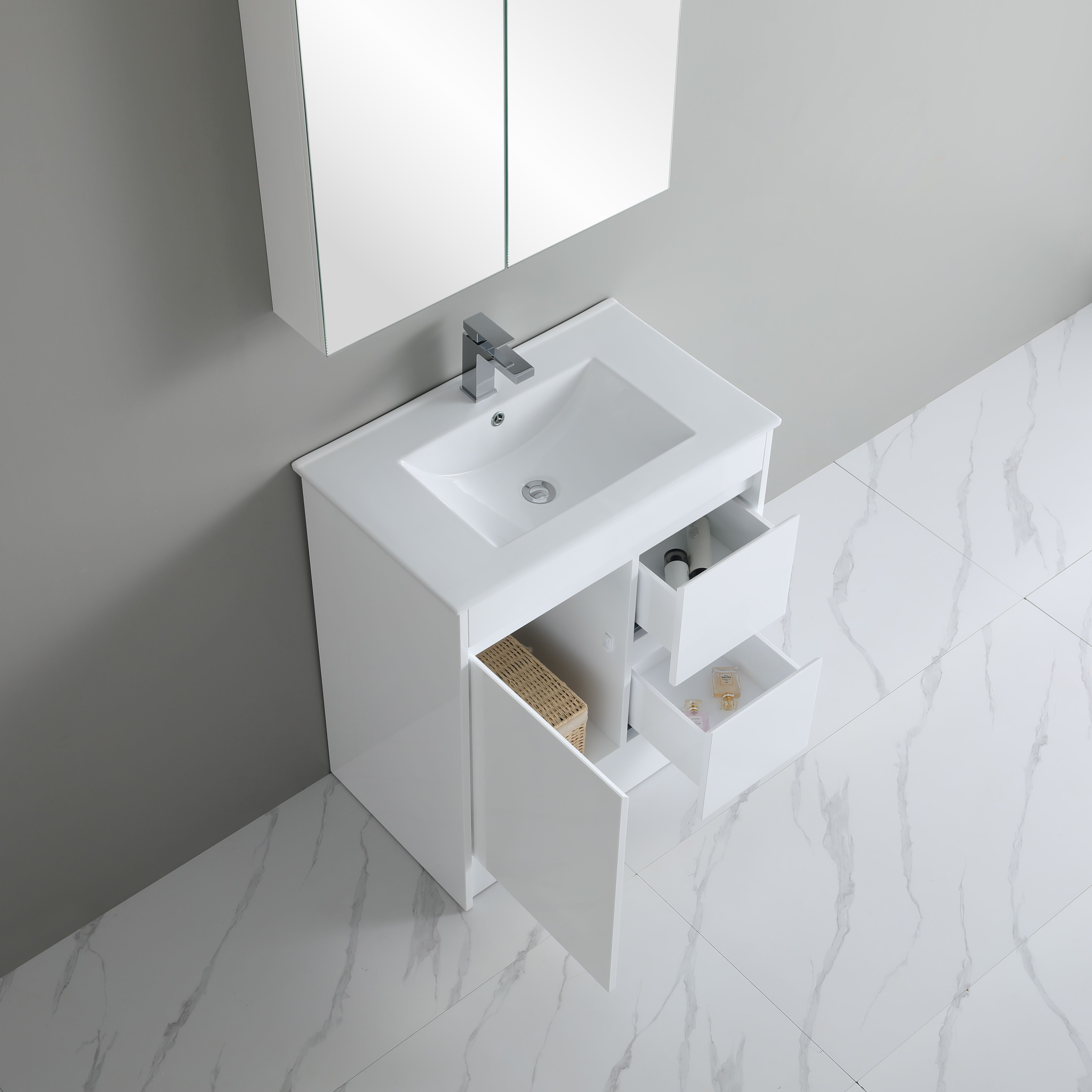 Arctic Gloss PVC Wall-Mounted Vanity 750*460*880mm